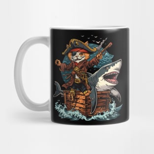 Cat Riding Shark Underwater Wonder Mug